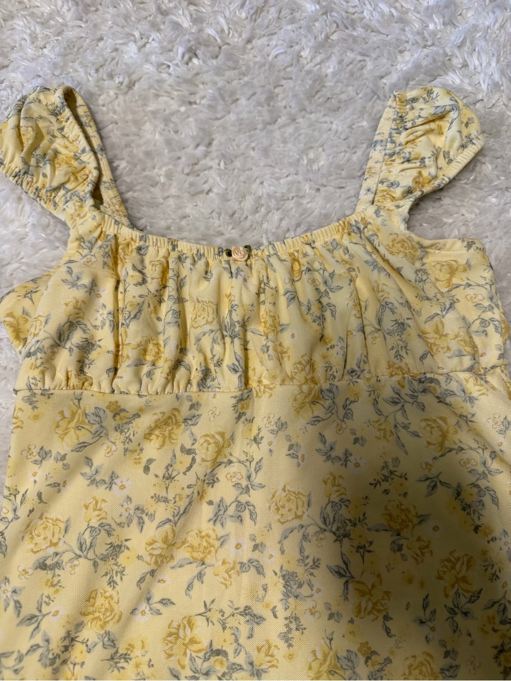 Pink Republic Yellow Floral Ruffled Strap Sundress